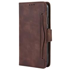 GSYH Capa flip para iPhone 13 Mini/13/13 Pro/13 Pro Max, capa carteira de couro legítimo slots para cartão Kickstand TPU à prova de choque capa protetora magnética fólio capa, marrom, 13pro 15,1 cm