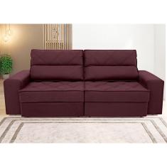 Sofá 4 Lugares Linoforte Fassatti Retrátil e Reclinável Revestido em Tecido Suede com 230cm de Largura