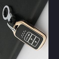 TPHJRM Carcaça da chave do carro em liga de zinco, capa da chave, adequada para Honda Civic 2017 Accord Fit CRV CR-V XRV Crosstour HRV JAZZ
