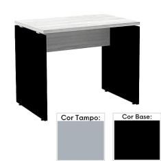 Mesa de Escritório Pé Painel Pe25 em Mdp 150 x 70 cm Cinza com Base Preta