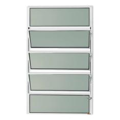 Janela de Alumínio Basculante 100x100cm Vidro Mini Boreal Master Brimak Branco