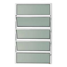 Janela de Alumínio Basculante 100x40cm Vidro Mini Boreal Master Brimak Branco