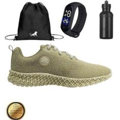 Tênis Academia Flexível Feminino Caminhada + Relógio + Garrafa D'água + Mochila-Feminino
