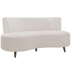 Sofá Chaise Living 2 Lugares 135cm Sala de Estar Istambul K01 Bouclê Creme - Lyam Decor