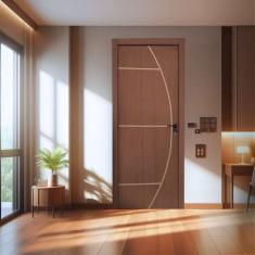 KIt Porta de Madeira Decorada 215x94cm Batente 7cm Gaucha Ipê