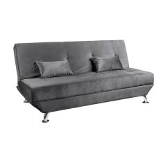 Sofá Cama Dubai 3 Lugares Veludo Turkay Shop Das Cabeceiras Chumbo