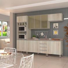 Cozinha Completa 5 Peças com Tampo e Vidro Reflecta Lis Luciane Móveis