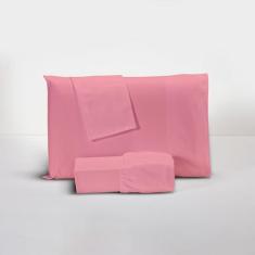 Lençol Aconchego 400 Fios Percal Liso Clean 3 Peças - DECORALAR, King,