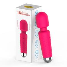 Mini massageador varinha mágica com 16 vibração t/ aveludado - Gold Vi