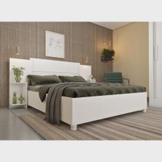 Cama Box Casal 193cmx144cm Mônaco com Cabeceira Extensivel e 2 Mesas de Cabeceiras