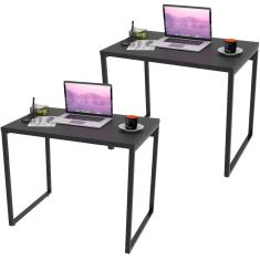 Kit 02 Mesas Para Escritório Home Office 90 Cm Preto Onix