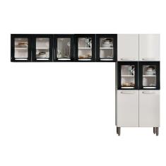 Cozinha Compacta Evidence 3 Peças (2 Armários + 1 Paneleiro) Cpt62 Branco/Preto - Bertolini