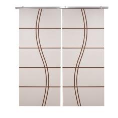 Porta Dupla Branco Prime Frisada Kit Alumínio Fs Duplo - 210x140