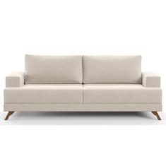Sofá 2 Lugares 160cm Living Pés Curvos Santi D05 Suede Bege - Mpozenato
