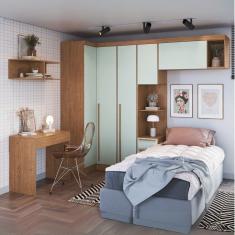 Guarda-roupa Modulado 6 Peças Infinity Cedro/Pistache