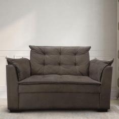 Sofá 2 Lugares Para Sala Moderno Confortável ágata Suede marrom - OUTR