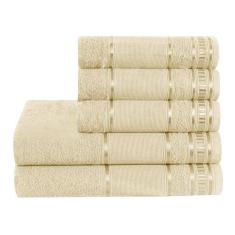 Jogo de Toalha de Banho 5 Peças Premium Baunilha