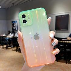 Capa degradê transparente aurora de luxo para iphone 12 11 pro max 12 mini x xr xs max 7 8 plus se 2020 capa traseira macia, 4, para iphone se 2020