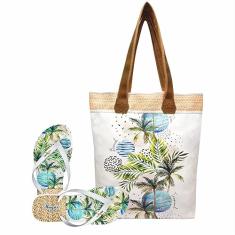 Bolsa Com Chinelo Feminino Coqueiros Tropicais Magicc Bolsa