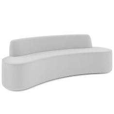 Sofá 3 Lugares Curvo Sala De Estar Living Cancún D02 Veludo Cinza 180 Cm C-317