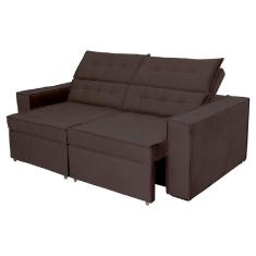 Sofá Austrália 2,50m 4 Lugares Retrátil E Reclinável D35 - Marrom