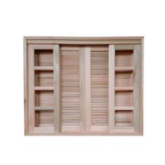 Veneziana Correr Madeira Eucalipto 1,20x1,00 Cx14cm