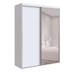 guarda-roupa solteiro com espelho alya 2 pt 2 gv branco
