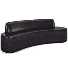 Sofá 5 Lugares Sala de Estar Cancún D02 Couríssimo Preto 300 cm B-159 - Lyam Decor