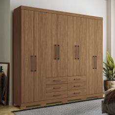 Guarda Roupa Casal 238cm 8 Portas 6 Gavetas com Pés Havana Master Santos Andirá - Jatoba