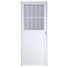 Porta social 2,10x70 lado DIREITO no alumínio branco