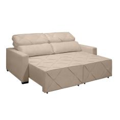 Sofá Vegas 2 Metros C-encosto Ajustável E Pés Com Rodízio Cristal Anjo De Casa