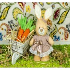 Pelucia coelho amore 25 cm - vestido com lese - CKD CONFECCOES, Rose l