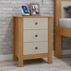 Mesa de Cabeceira 3 Gavetas Maggiore New - Móveis Lopas