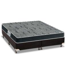 Cama Box Queen: Colchão Espuma D33 Probel Prodormir Advanced Mega Resistente + Base Black(158X198)