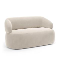 Sofá Orgânico 03 Lugares Living Glee 170cm Veludo Bege - Abmaza