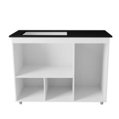 Balcão Para Cooktop 5 Bocas Com 3 Portas Ana Branco - Moblis