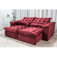 Sofá Retrátil e Reclinável Ipanema 1,80m em Tecido Veludão C/Pillow no