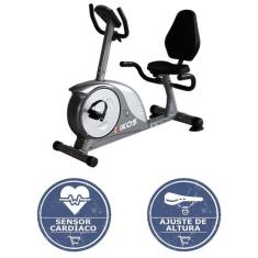 Bicicleta Ergométrica Horizontal Kikos KR5.6B Residencial com 17 Funçõ