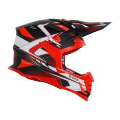 Capacete Army Racing Motocross Enduro Trilha Blade Preto Fosco e Verme
