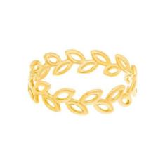 Anel Rommanel Banhado Ouro Aro De Folhas Vazadas 512710, 22