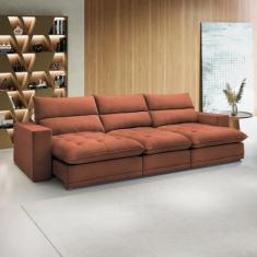 Sofá Retrátil e Reclinável 350cm Martinho Boucle YesCasa