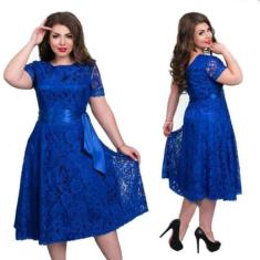 Vestido Renda Plus Size Rodado Festa Casamento Madrinha - Shoopweb