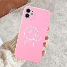 Capa de telefone engraçada para iphone 11 12 13 pro max mini capas de dedo médio para iphone 7 8 plus x xr xs max capa traseira macia, rosa t2622, para iphone 11 pro