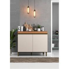 Balcão Para Cozinha 2 Portas 120cm com Tampo Cecília Freijó/Off White
