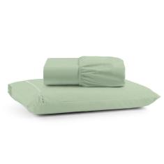 Jogo De Lençol Luiza Solteiro 2 Pçs Percal 100% Algodão 180 Fios Ponto Palito - Verde