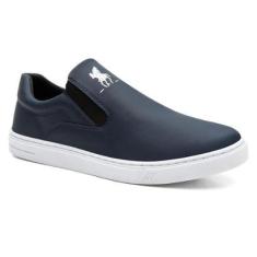 Tênis Masculino Slip On Estilo Social Elástico Calce Facil Confortável Para Sair Festa Trabalhar-Masculino