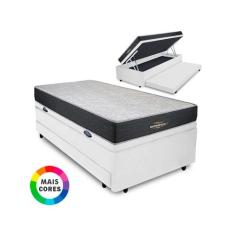Cama Box Baú Solteiro Auxiliar Bicama 3 em 1 + Colchão D33 Espuma 88x1