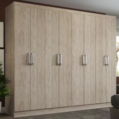 Guarda-Roupa Casal Malu 8 Portas 8 Prateleiras Malbec Bege - Pnr Móvei