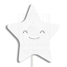 Luminária Abajur Parede Estrela Madeira G9 30cm Decoração - Madelumi, 