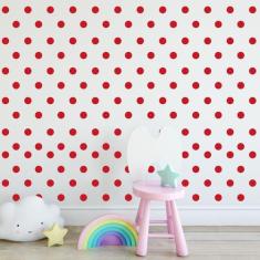 Adesivo de Parede Bolinhas Vermelhas 144un - Quartinhos